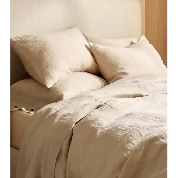 Quince European Luxury Linen Duvet Cover Set king Oat NWOT #78 - Picture 5 of 5